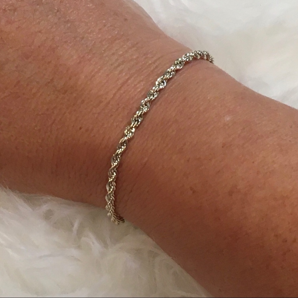 Silver Twisted Rope Bracelet